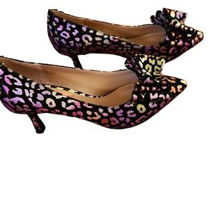 Betsy Johnson Multi colored pump kitten heal size 7